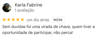 Avaliação Google de Karla Fabrine